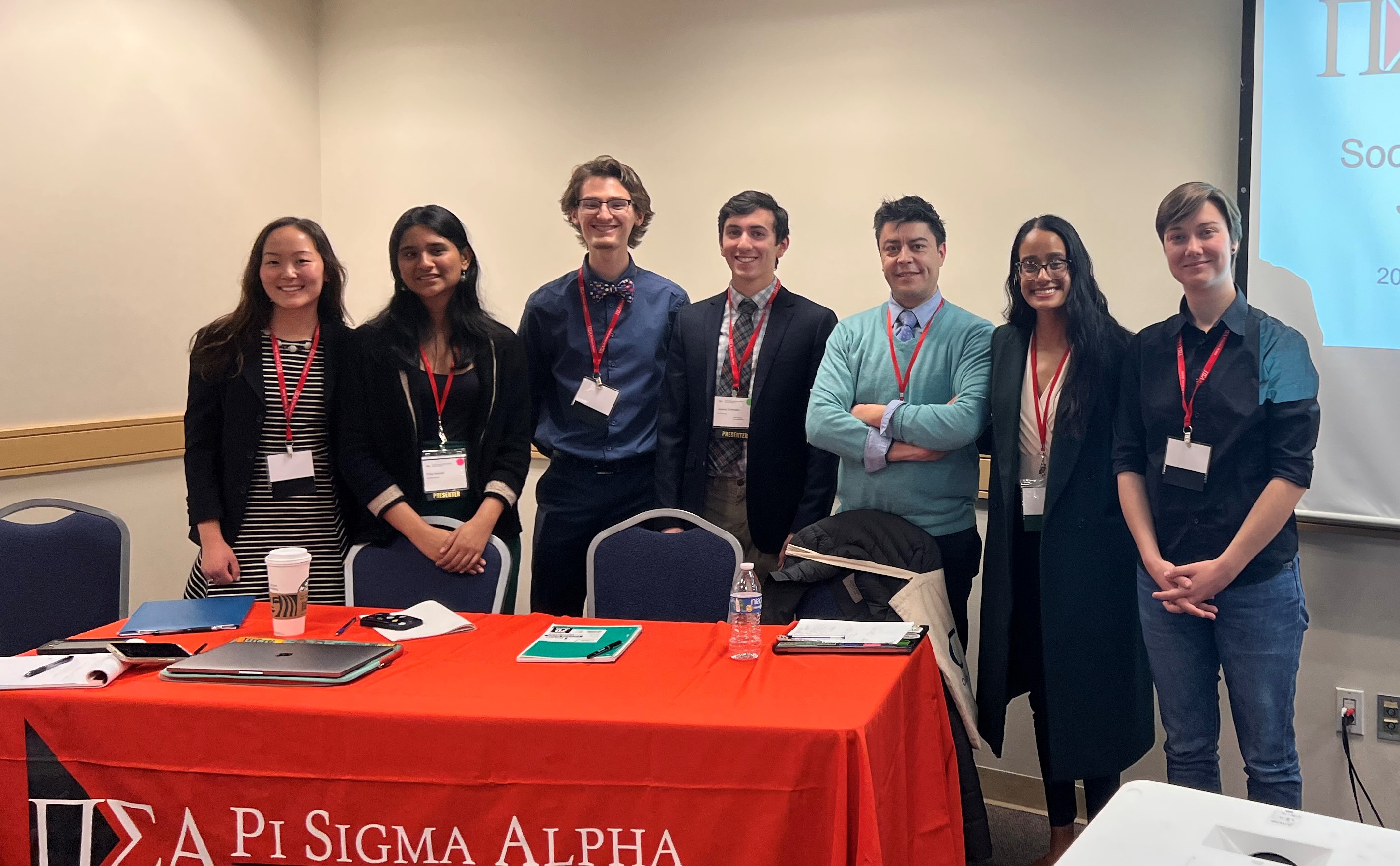 Dr. Martin Mendoza-Botelho (third from right) at the Pi Sigma Alpha Conference in Washington,D.C.