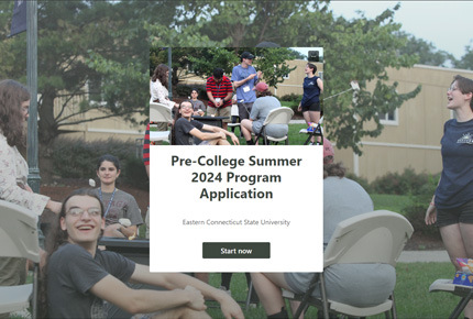 screenshot of form - Pre-College Summer 2023 Program Application
