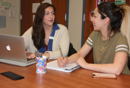 Students participating in an internship