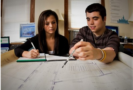 Student explaining a chart