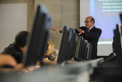 Professor teaching class