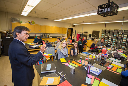 Professor teaching class