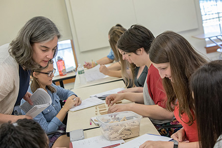 Professor and students