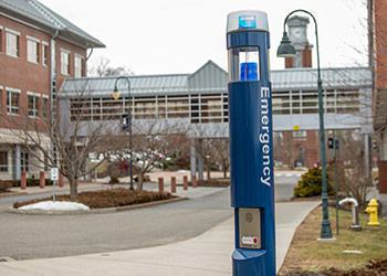 One of the 70+ Bluelight Emergency Phones located around campus