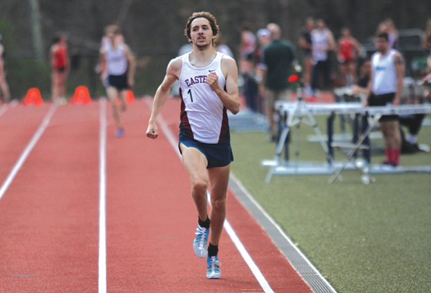 male running on track