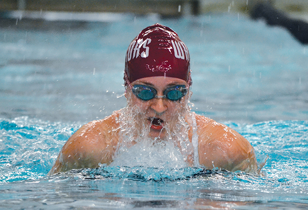 female swimmer in the water