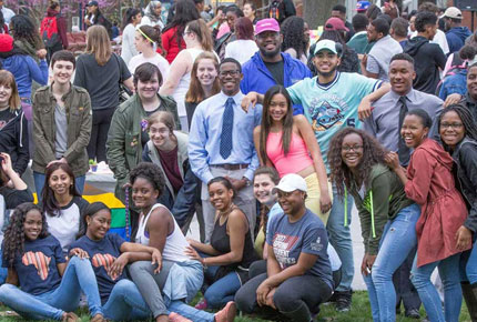 Group of students posing for photo