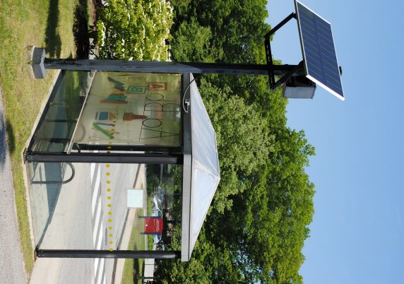 Shuttle Stop with Solar Lights