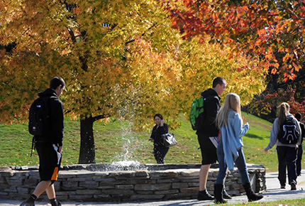 students walking on eastern's campus
