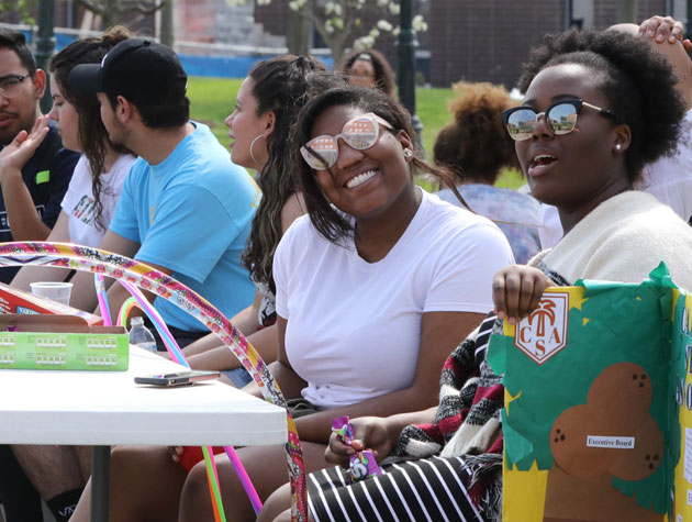 Students sitting outdoors