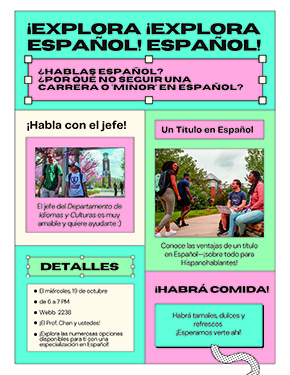  Explora Español Fall 2022 flyer 
